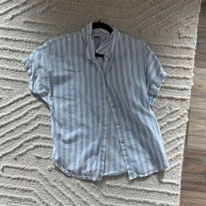 Universal Thread Blue and White Striped Blouse